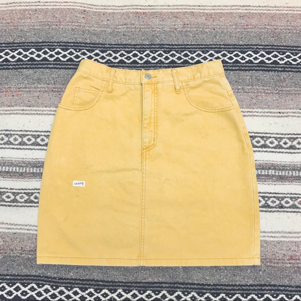 VINTAGE GUESS ✨ High Wasted Denim Skirt sz 8